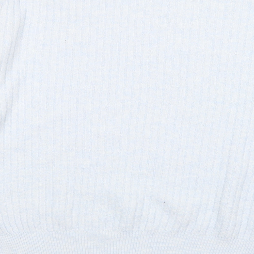 H&M Womens Blue Mock Neck  Polyester Pullover Jumper Size XS