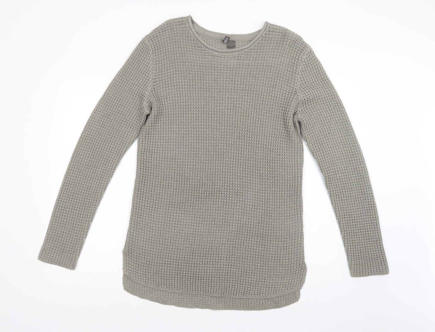 H&M Womens Green Boat Neck  Acrylic Tunic Jumper Size M
