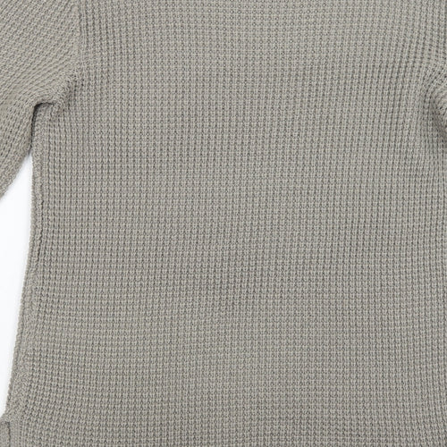 H&M Womens Green Boat Neck  Acrylic Tunic Jumper Size M