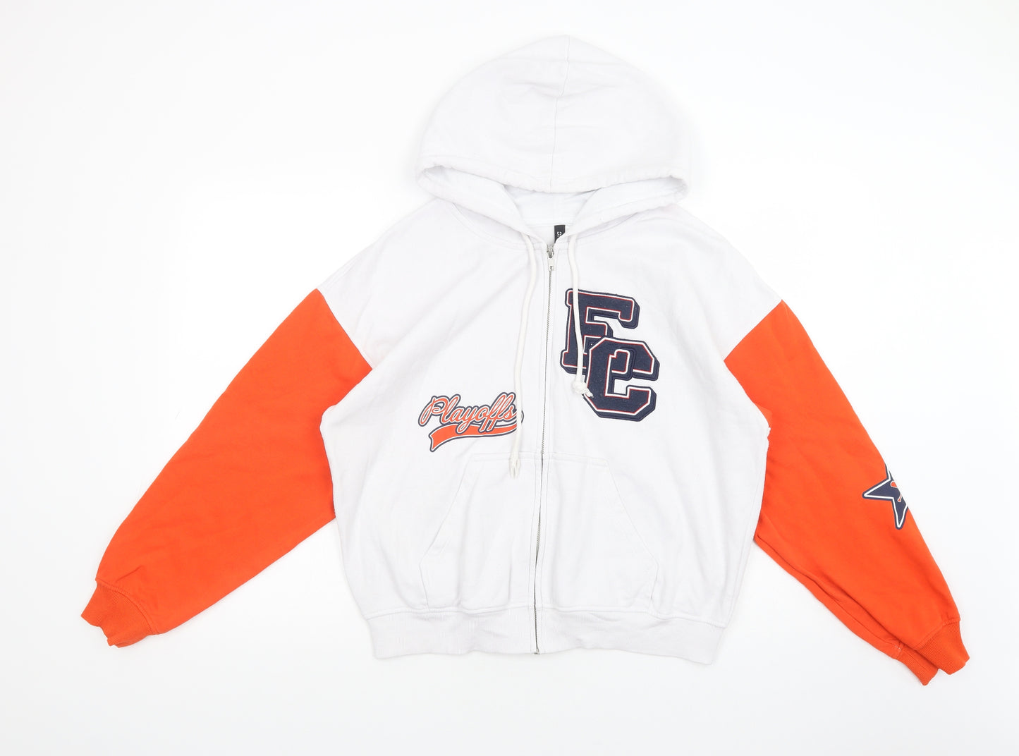H&M Mens White  Coir Full Zip Hoodie Size M