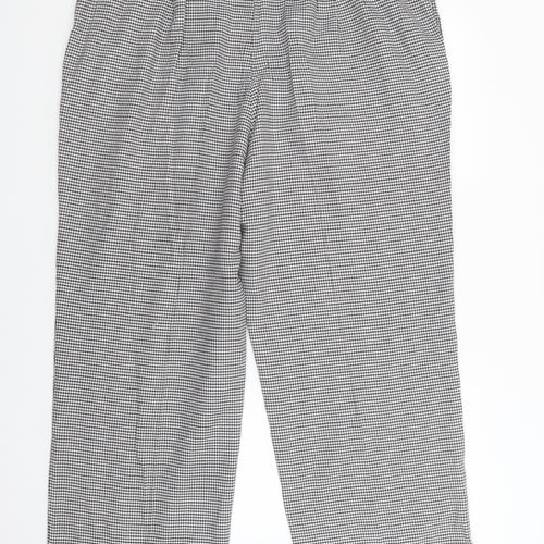 SheIn Womens Grey Check Polyester Dress Pants Trousers Size 3XL L28 in Regular Button