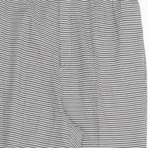 SheIn Womens Grey Check Polyester Dress Pants Trousers Size 3XL L28 in Regular Button