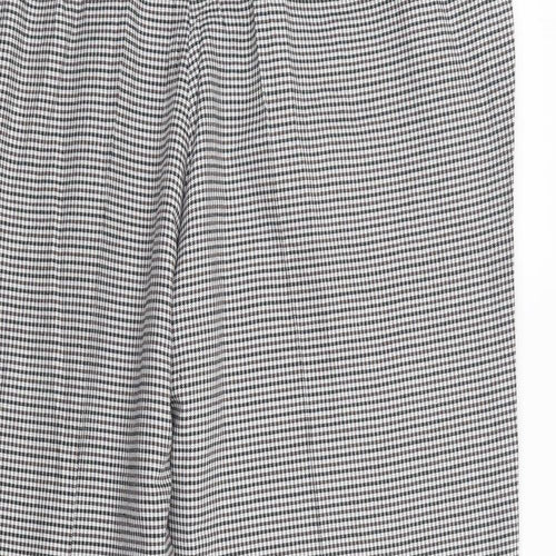 SheIn Womens Grey Check Polyester Dress Pants Trousers Size 3XL L28 in Regular Button