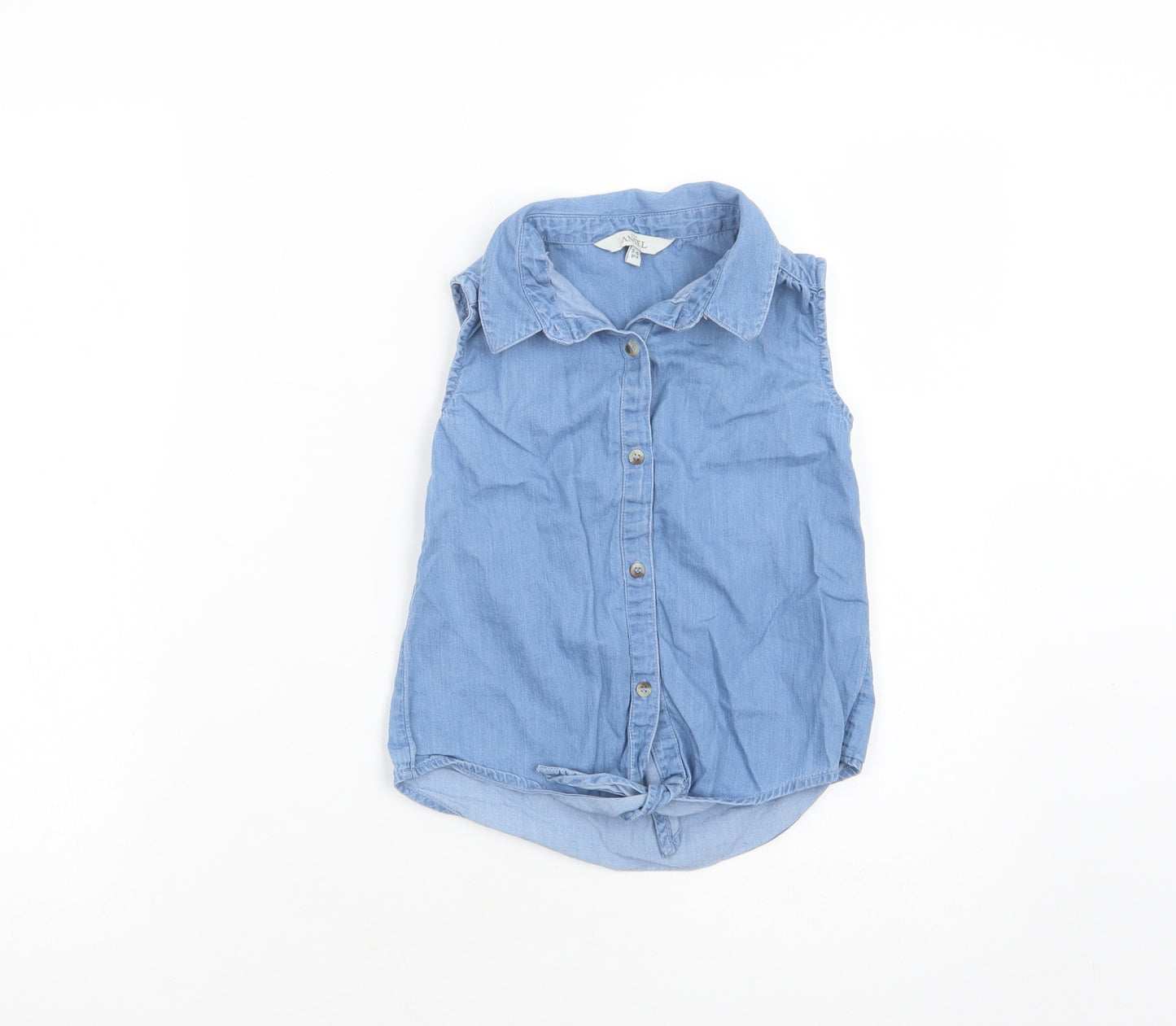 E-vie Angel Girls Blue  Cotton Basic Button-Up Size 5-6 Years Collared Button