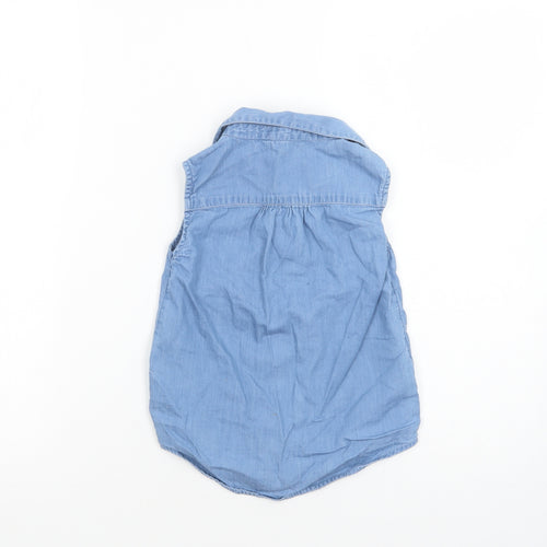 E-vie Angel Girls Blue  Cotton Basic Button-Up Size 5-6 Years Collared Button