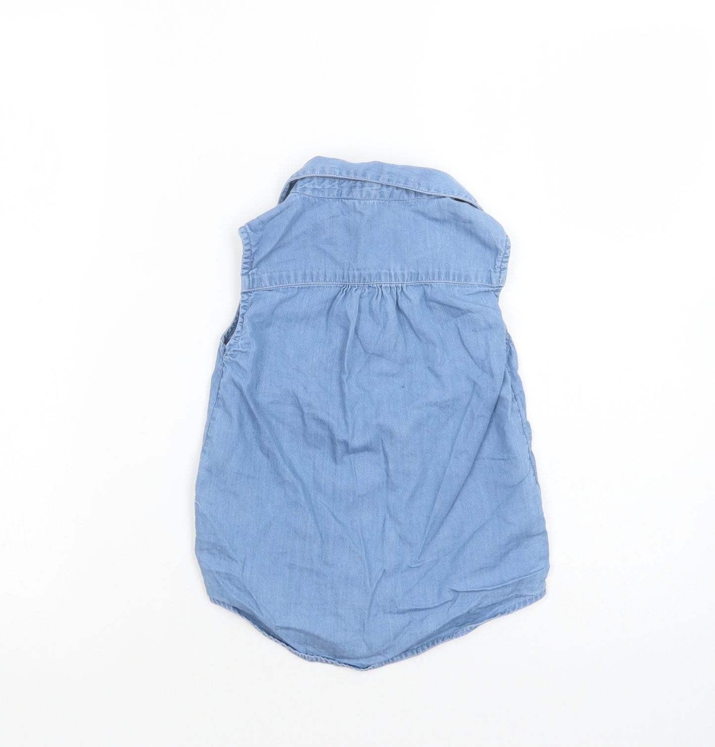 E-vie Angel Girls Blue  Cotton Basic Button-Up Size 5-6 Years Collared Button
