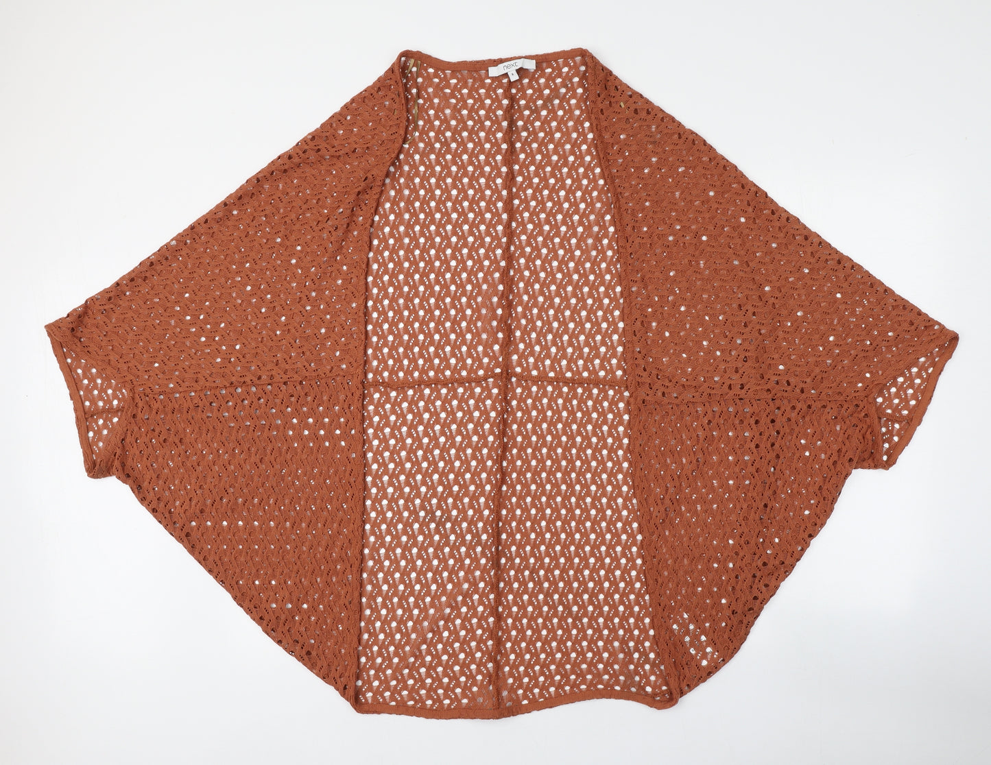 NEXT Womens Brown V-Neck  Polyester Shrug Jumper Size S