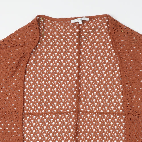 NEXT Womens Brown V-Neck  Polyester Shrug Jumper Size S