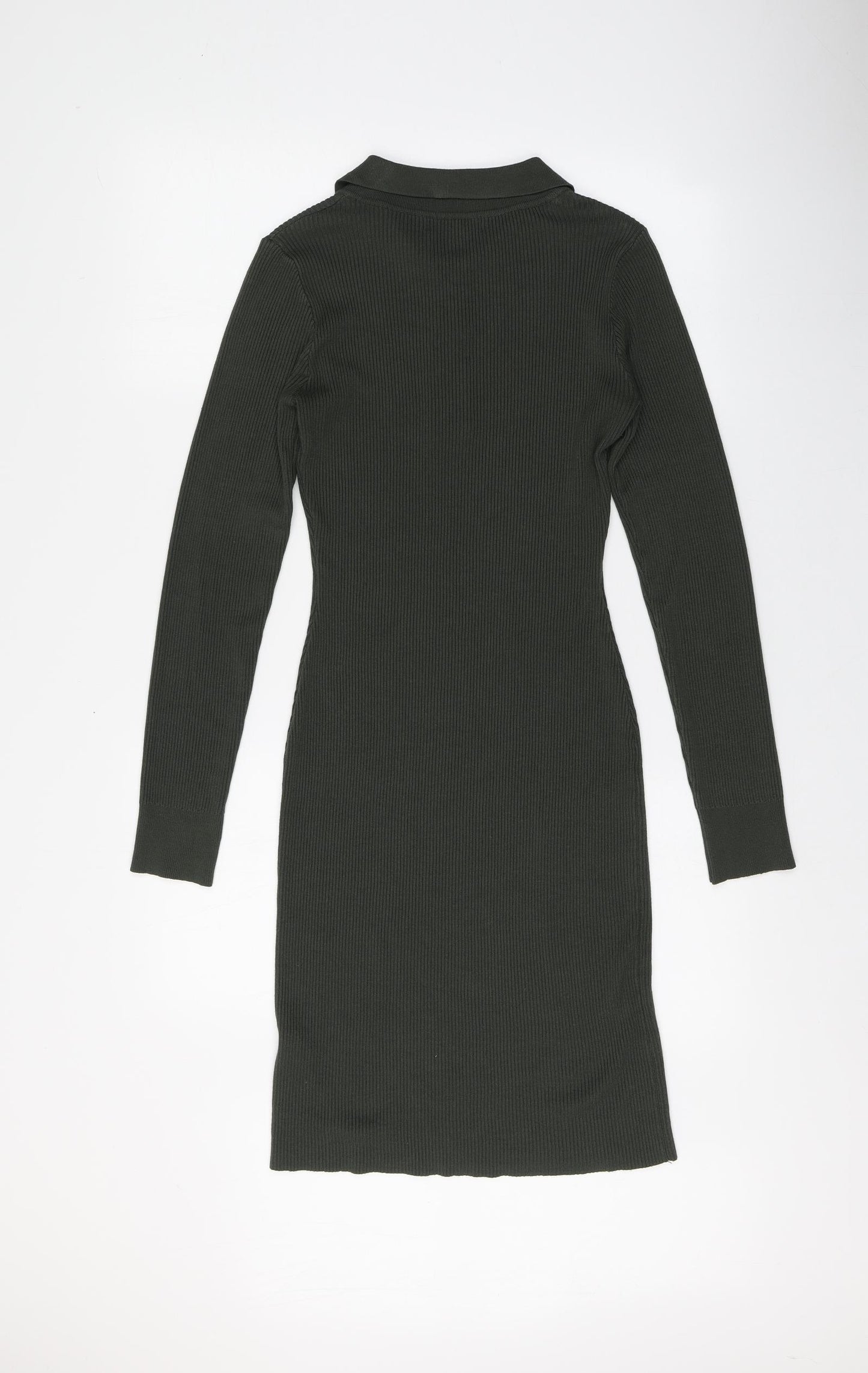 New Look Womens Green  Viscose Jumper Dress  Size 12  V-Neck