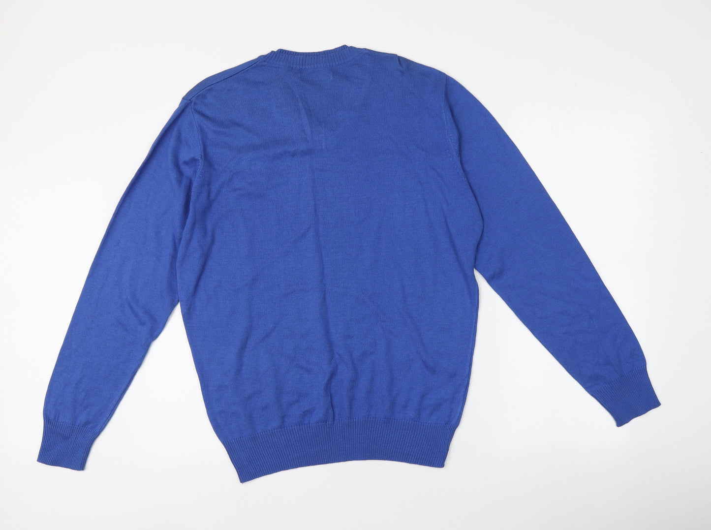 Henleys Mens Blue V-Neck  Cotton Pullover Jumper Size M