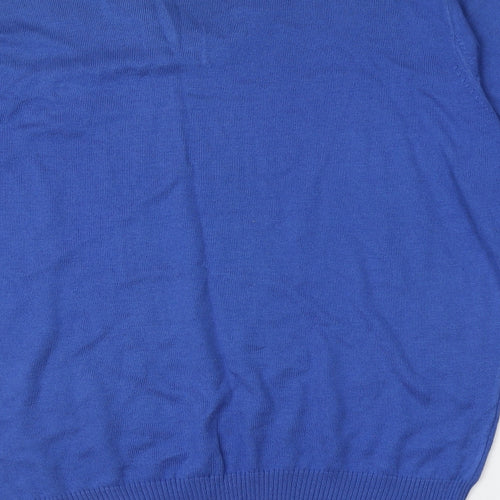 Henleys Mens Blue V-Neck  Cotton Pullover Jumper Size M