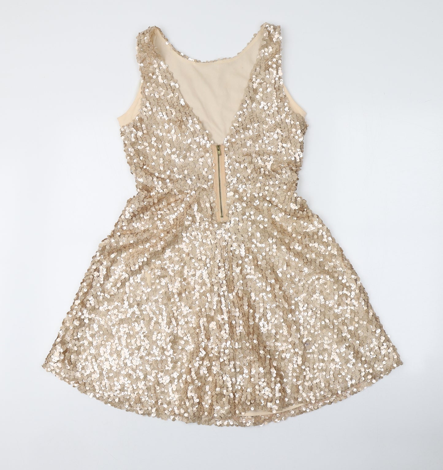 Atmosphere Womens Gold  Polyester Mini  Size 8