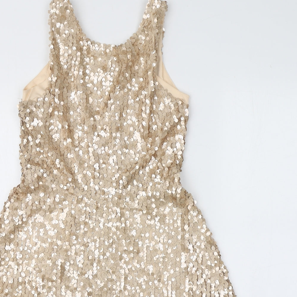 Atmosphere Womens Gold  Polyester Mini  Size 8