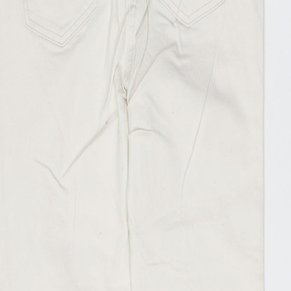 George Womens Ivory  Cotton Straight Jeans Size 12 L27 in Regular