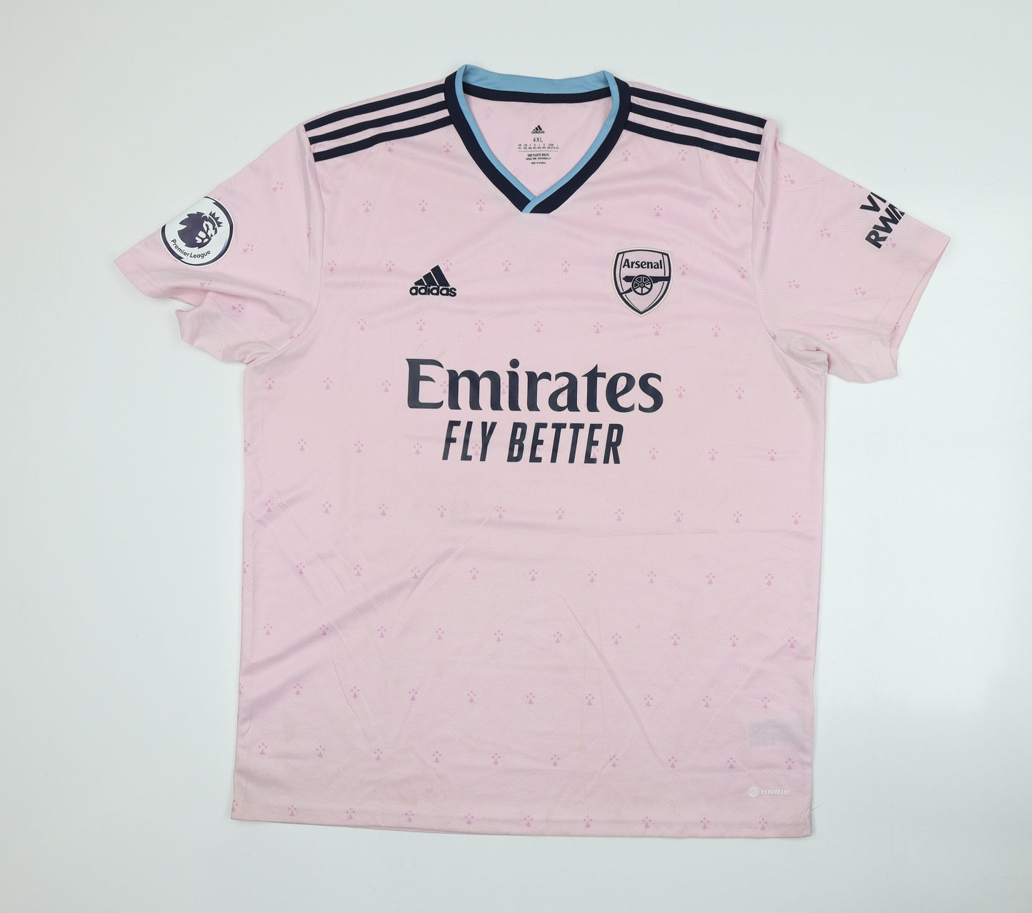 adidas Mens Pink  Polyester  T-Shirt Size 4XL Round Neck  - Arsenal