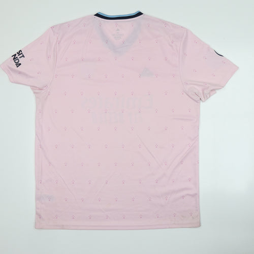 adidas Mens Pink  Polyester  T-Shirt Size 4XL Round Neck  - Arsenal
