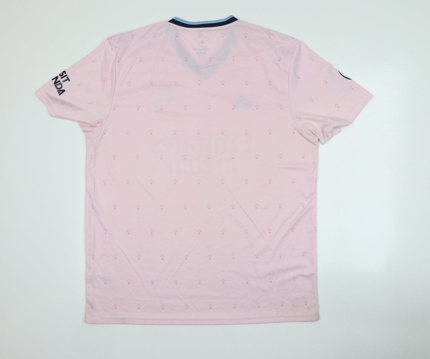 adidas Mens Pink  Polyester  T-Shirt Size 4XL Round Neck  - Arsenal