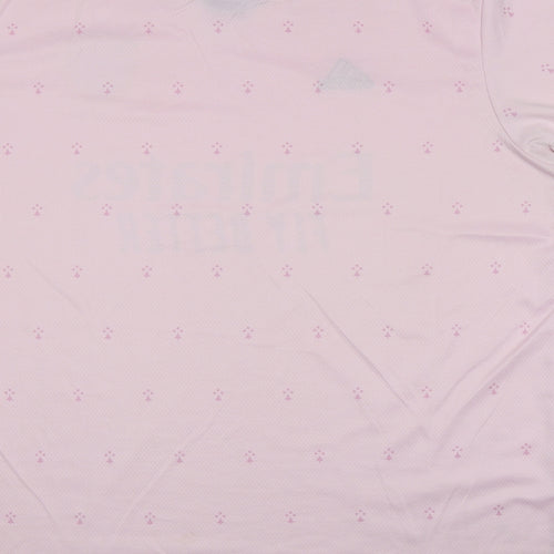 adidas Mens Pink  Polyester  T-Shirt Size 4XL Round Neck  - Arsenal