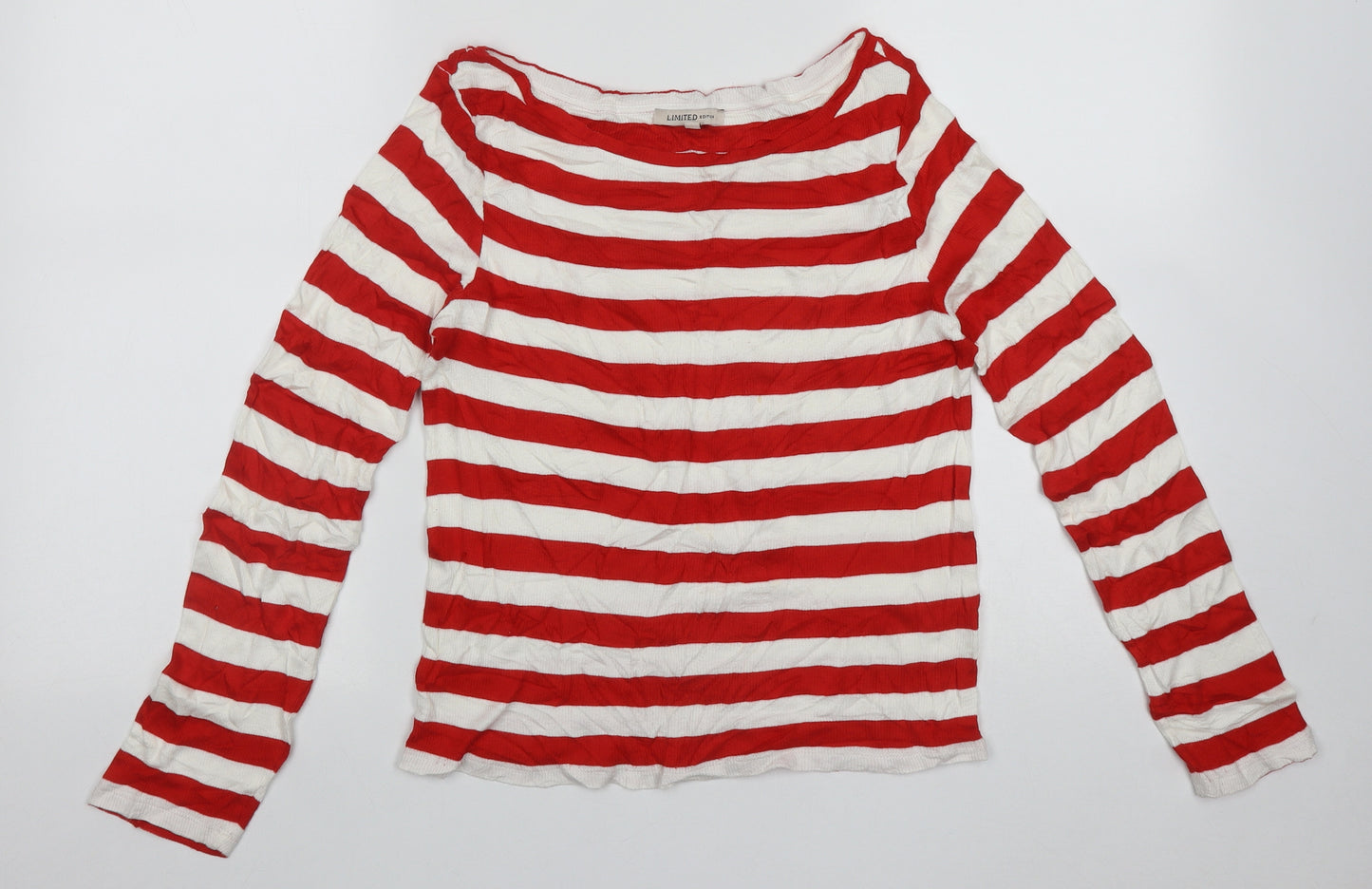 Limited Collection  Womens Multicoloured Scoop Neck Striped Polyester Pullover Jumper Size 14