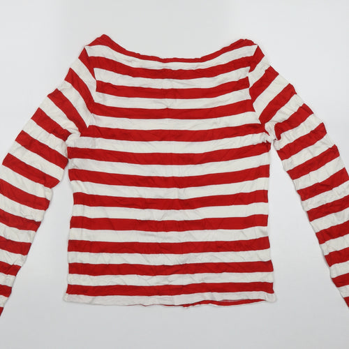 Limited Collection  Womens Multicoloured Scoop Neck Striped Polyester Pullover Jumper Size 14