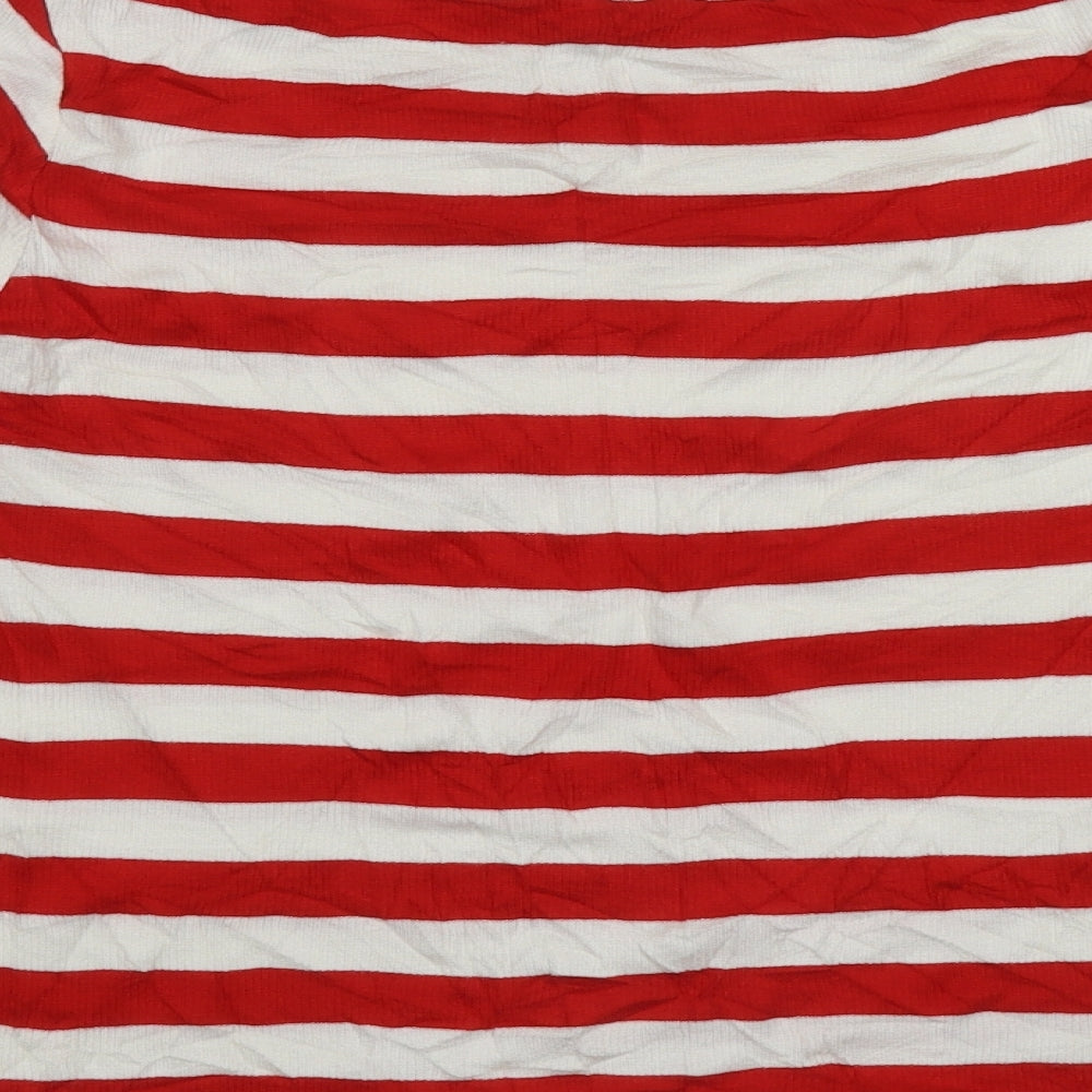 Limited Collection  Womens Multicoloured Scoop Neck Striped Polyester Pullover Jumper Size 14