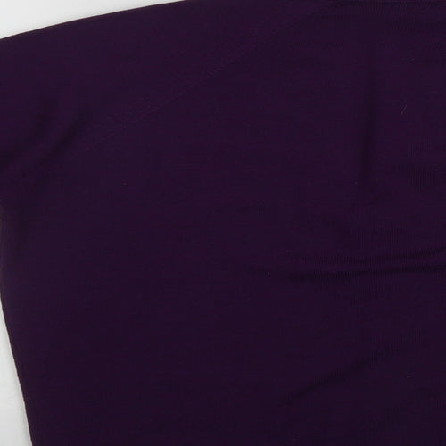 Edinburgh Womens Purple V-Neck  Acrylic Cardigan Jumper Size M