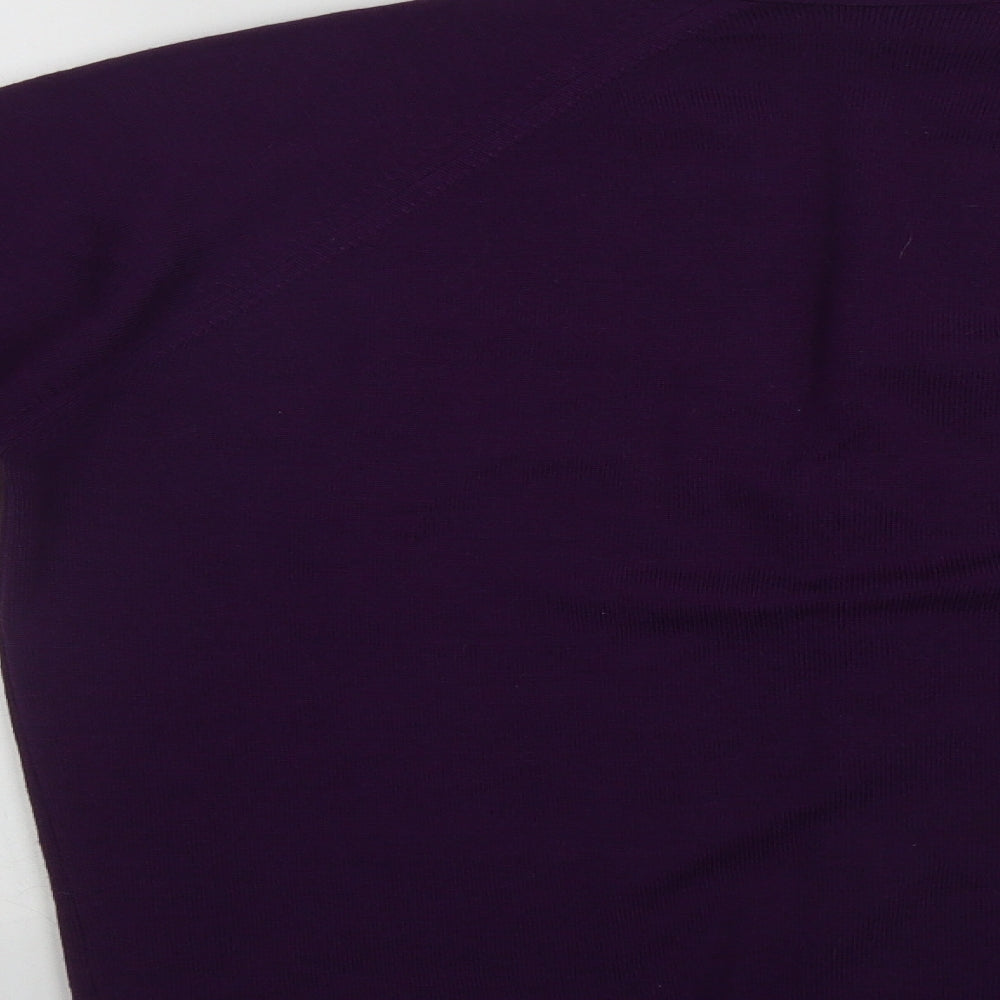 Edinburgh Womens Purple V-Neck  Acrylic Cardigan Jumper Size M
