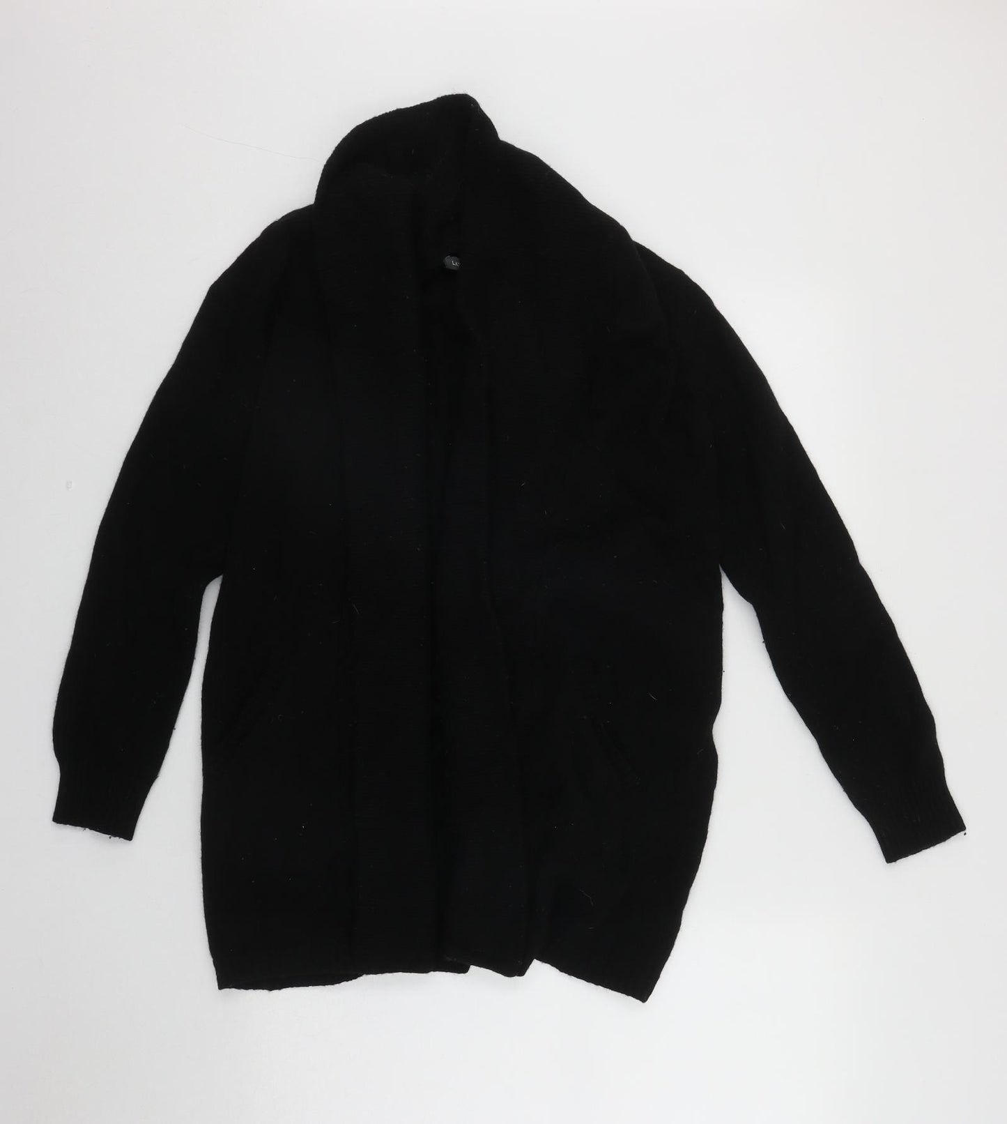 Laura Ashley Womens Black V-Neck  Wool Cardigan Jumper Size 12