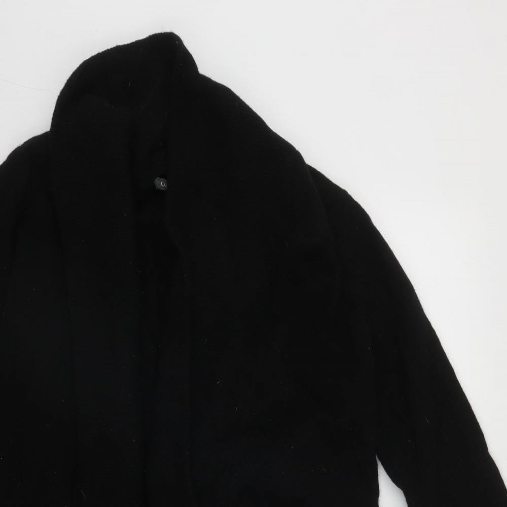 Laura Ashley Womens Black V-Neck  Wool Cardigan Jumper Size 12