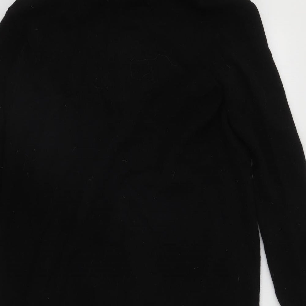 Laura Ashley Womens Black V-Neck  Wool Cardigan Jumper Size 12