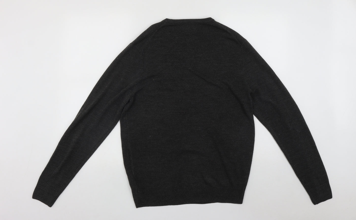 F&F Mens Black V-Neck  Acrylic Pullover Jumper Size M