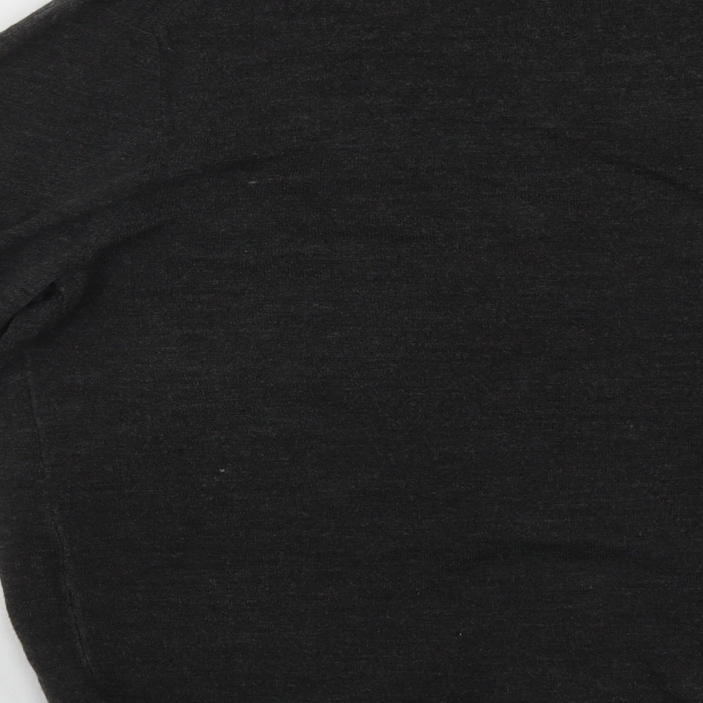 F&F Mens Black V-Neck  Acrylic Pullover Jumper Size M