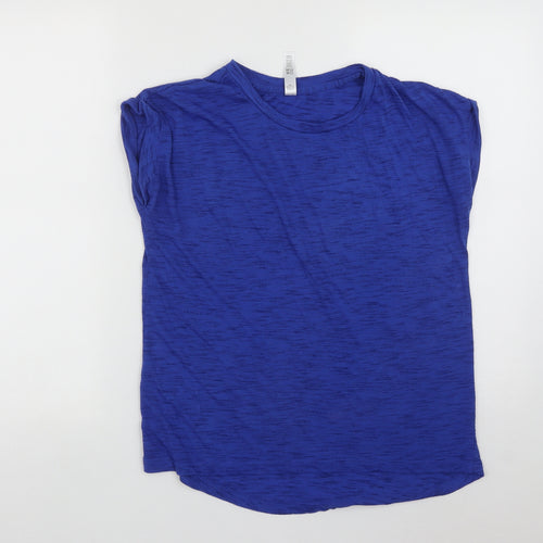 Kyodon Womens Blue  Polyester Basic T-Shirt Size M Round Neck