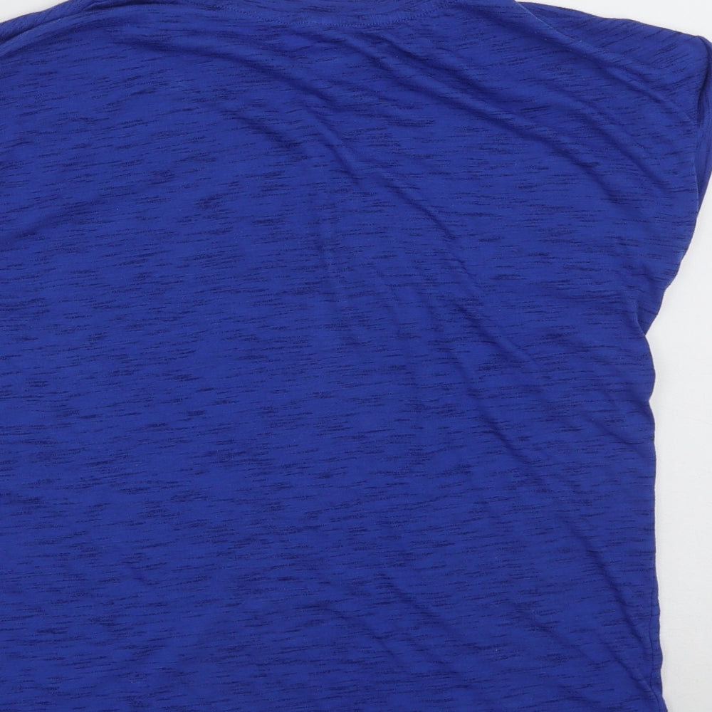 Kyodon Womens Blue  Polyester Basic T-Shirt Size M Round Neck