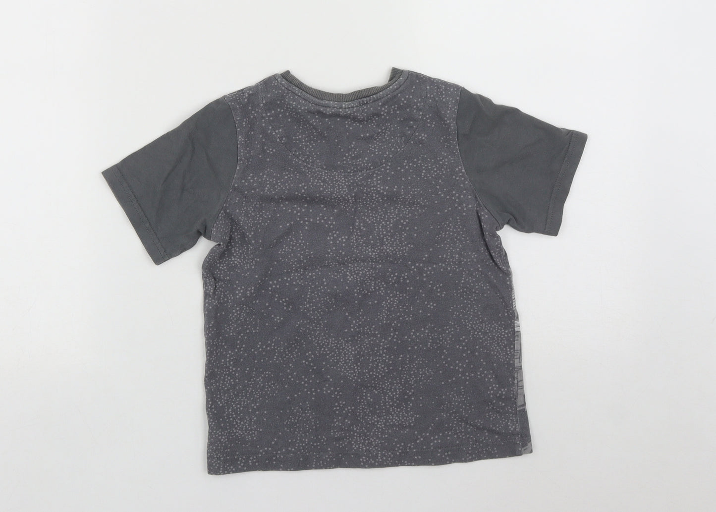 Tu  Boys Grey Geometric Cotton Basic T-Shirt Size 5-6 Years Round Neck  - STAR WARS