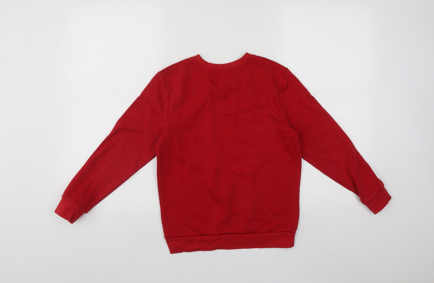George Boys Red Round Neck  Cotton Pullover Jumper Size 9-10 Years