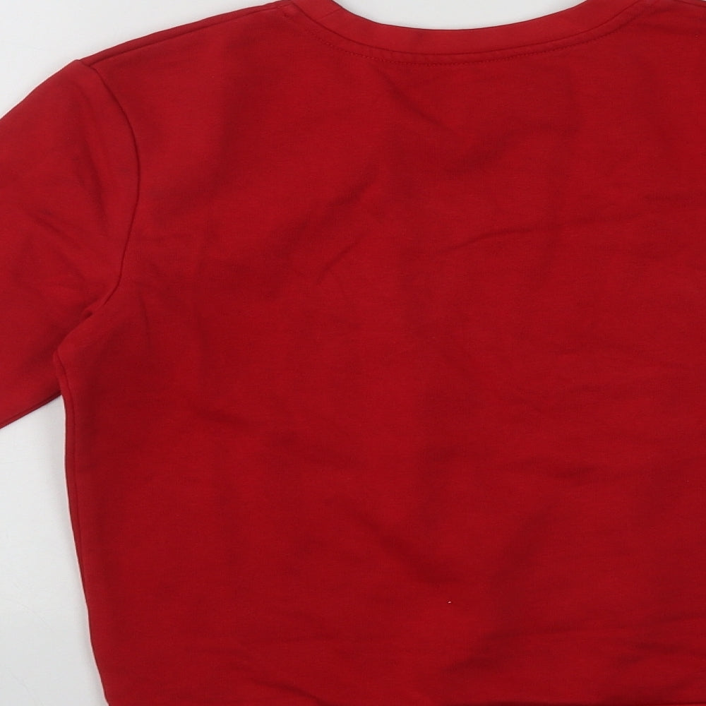 George Boys Red Round Neck  Cotton Pullover Jumper Size 9-10 Years