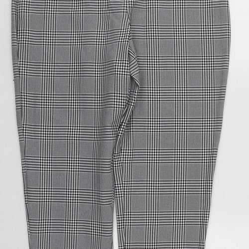 Boohoo Womens Multicoloured Plaid Polyester Trousers  Size 12 L30 in Regular Zip