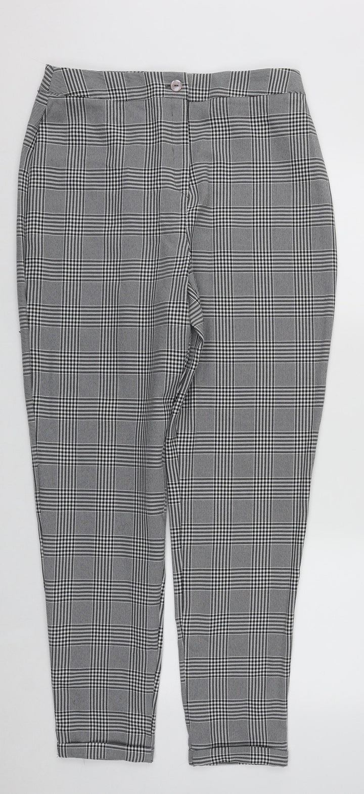 Boohoo Womens Multicoloured Plaid Polyester Trousers  Size 12 L30 in Regular Zip