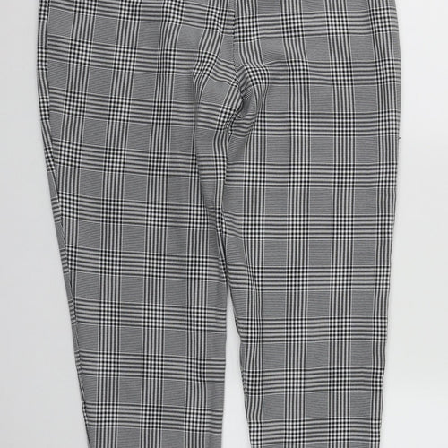 Boohoo Womens Multicoloured Plaid Polyester Trousers  Size 12 L30 in Regular Zip