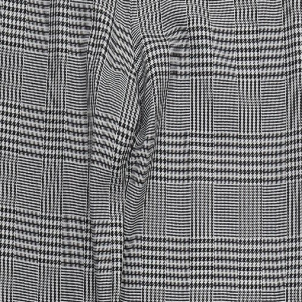 Boohoo Womens Multicoloured Plaid Polyester Trousers  Size 12 L30 in Regular Zip