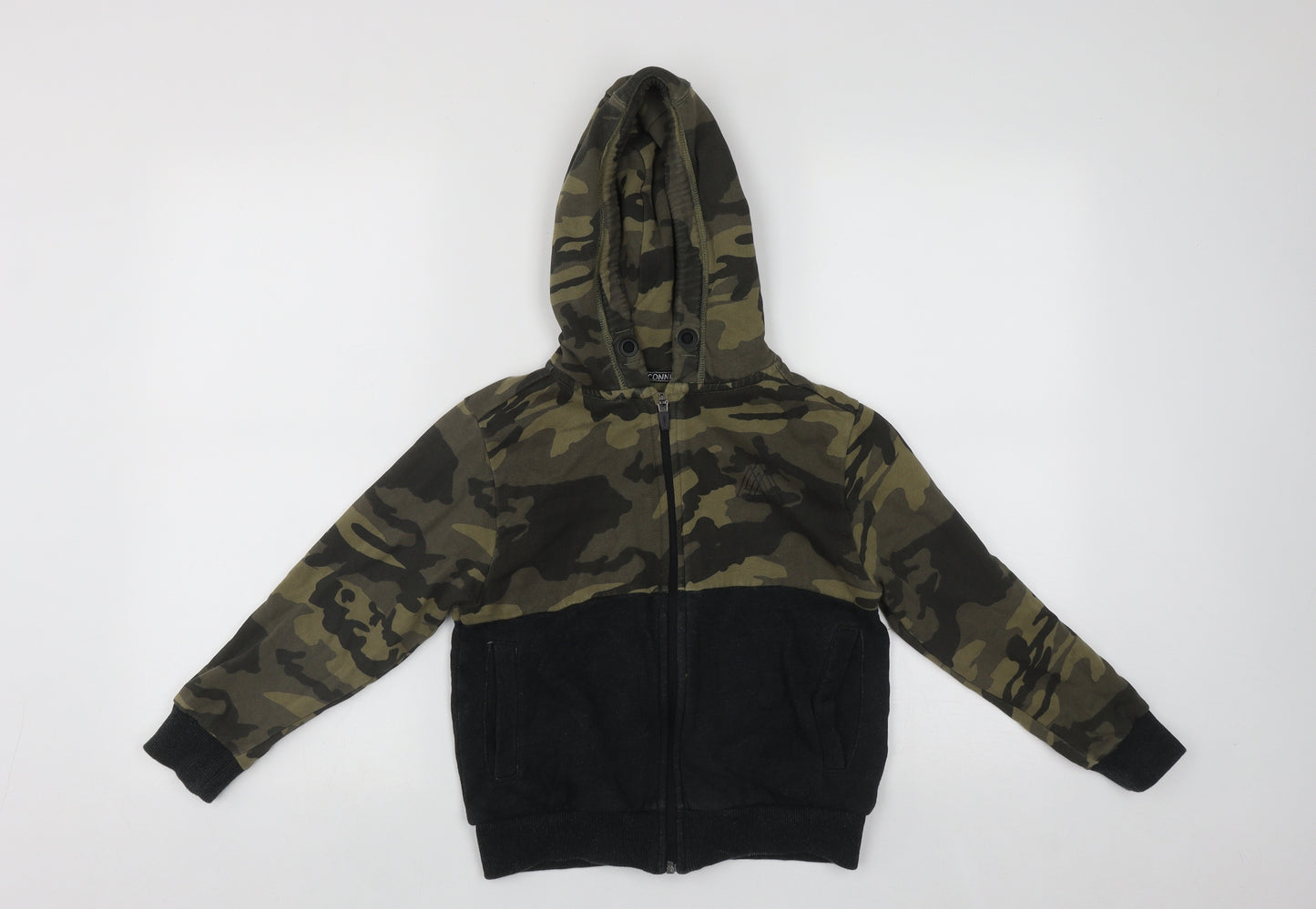 NEXT Boys Multicoloured Camouflage Cotton Full Zip Hoodie Size 8 Years  Zip
