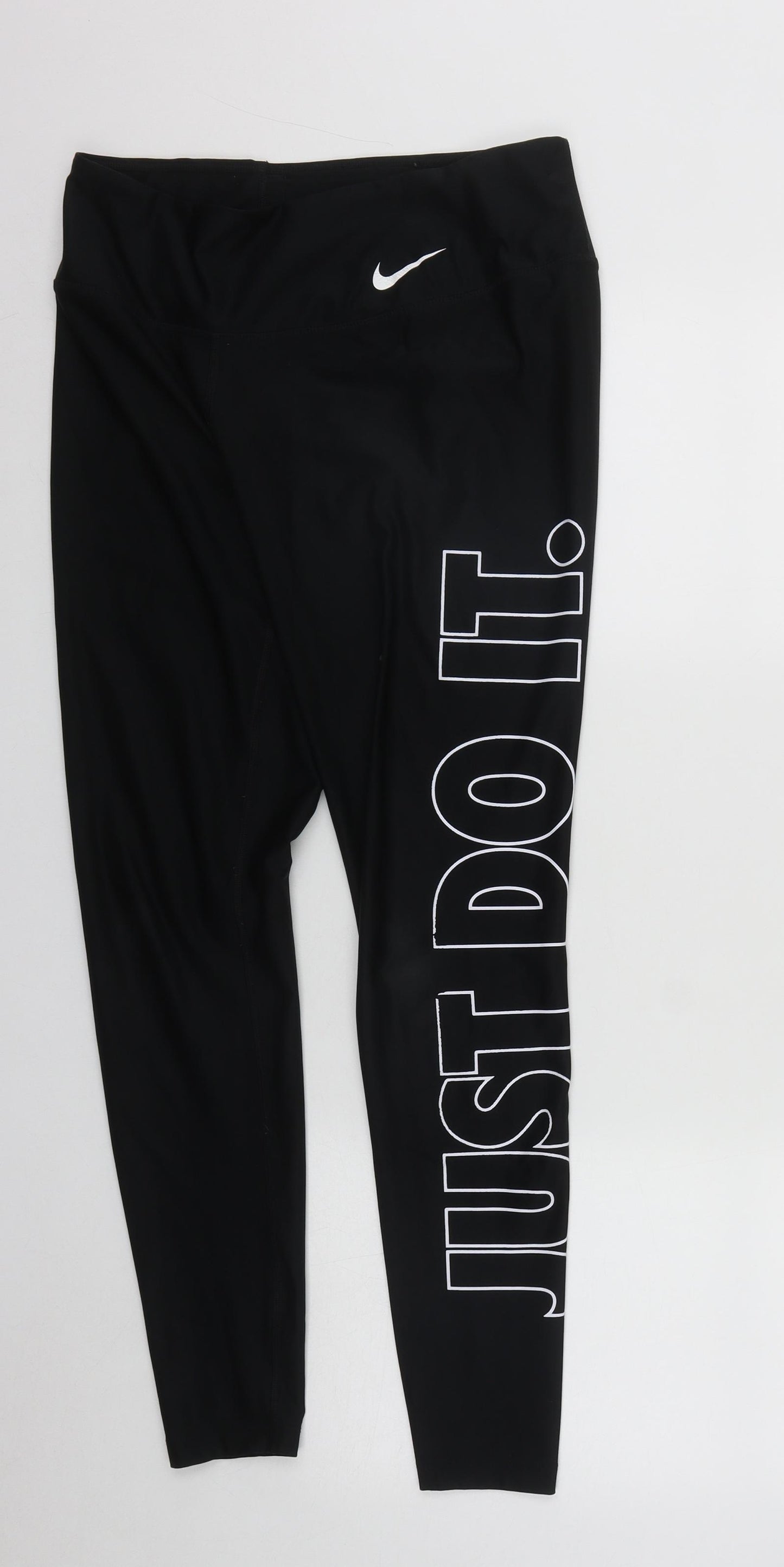 Nike Womens Black  Polyester Compression Leggings Size M L25 in Regular