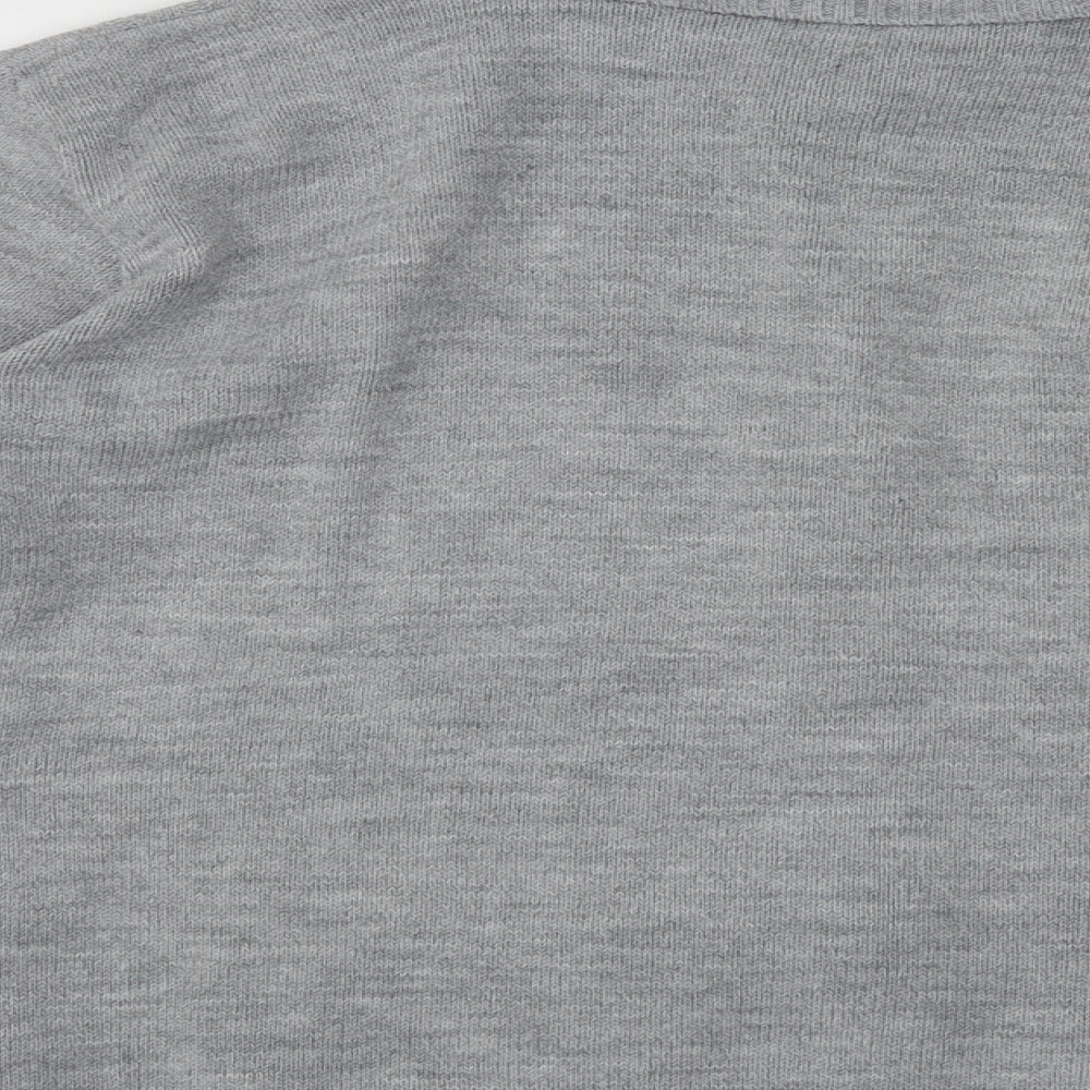 Choice Collection Womens Grey Collared  Acrylic Full Zip Jumper Size L