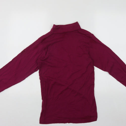 Cotton Traders Womens Purple Roll Neck  Polyester Pullover Jumper Size M