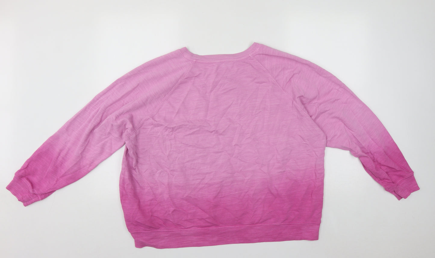 Marks and Spencer Womens Pink Round Neck  Cotton Pullover Jumper Size 20
