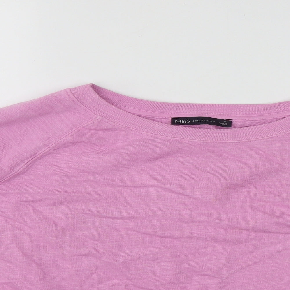 Marks and Spencer Womens Pink Round Neck  Cotton Pullover Jumper Size 20