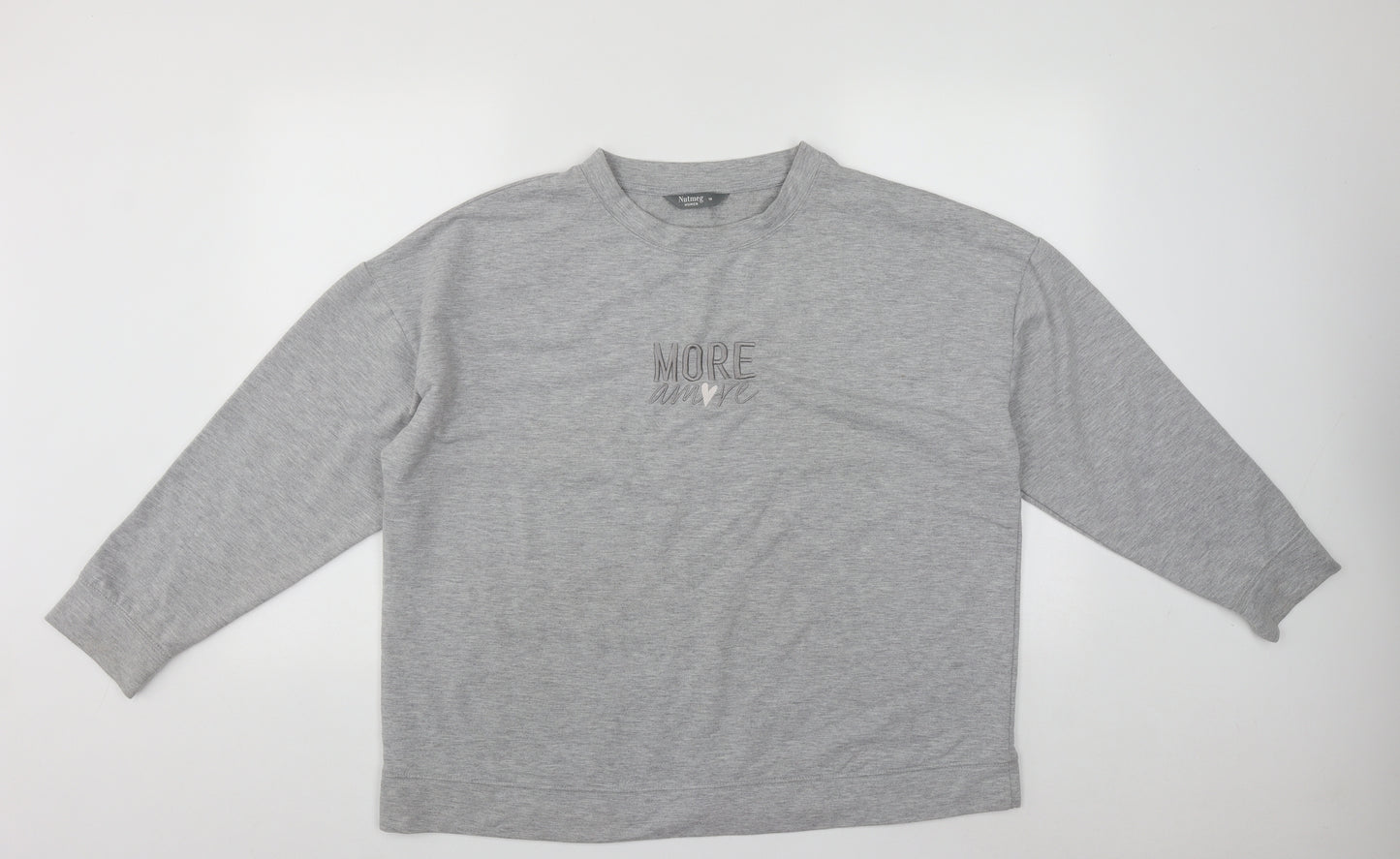 Nutmeg Womens Grey Round Neck  Polyester Pullover Jumper Size 18
