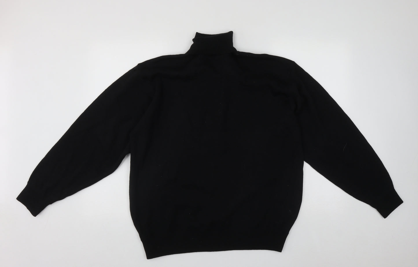 SANGAN Mens Black Roll Neck  Acrylic Pullover Jumper Size XL