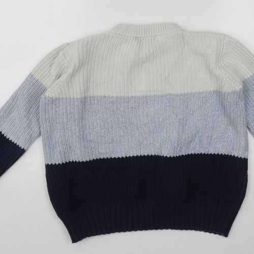 Marks and Spencer Womens Multicoloured Round Neck  Cotton Pullover Jumper Size S